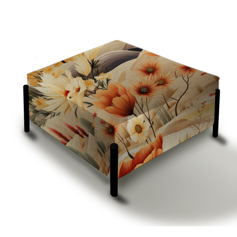 Grand motif de fleurs bohème beige avec motif bohème I