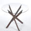 Dining Table with cross metal leg and tempered Modern Space Saving Kitchen Table for Living Room