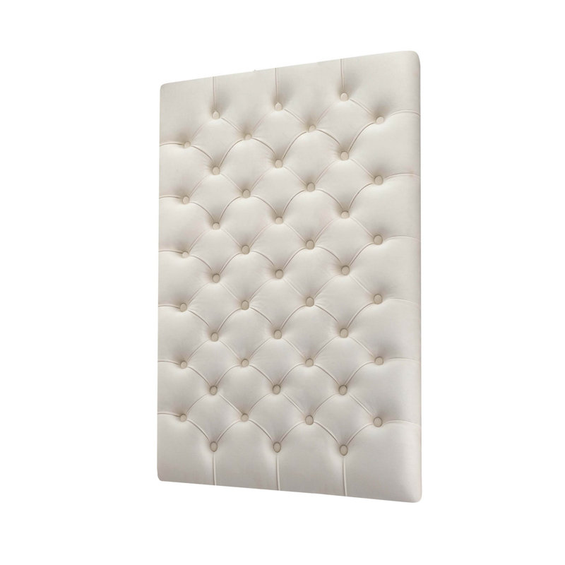 Luczak Upholstered Velvet Panel Headboard, 120 x 45 cm, Cream