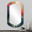 Miroir mural décoratif asymétrique blanc-107247118