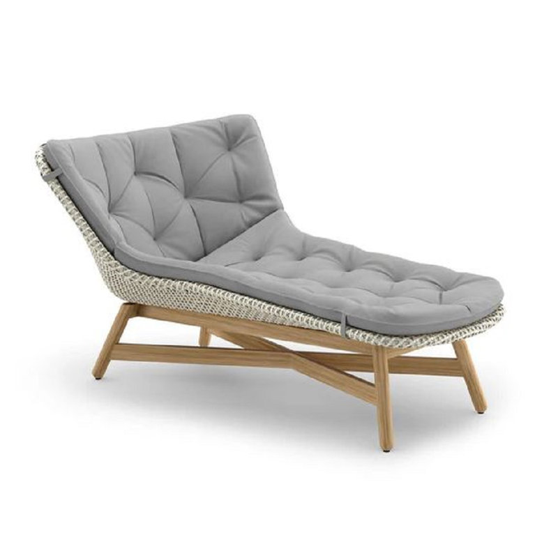 Mbrace Outdoor Teak Chaise Lounge, Arabica, Natura Dark Gray
