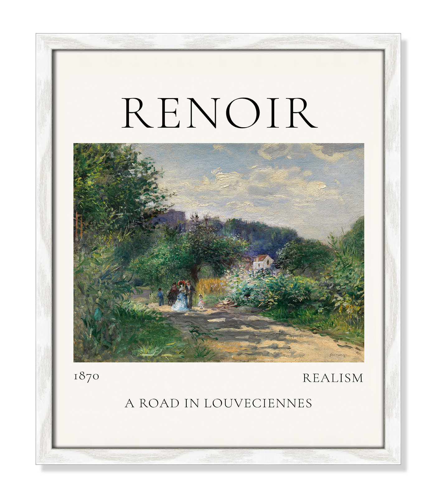 Rocchetto "A Road in Louveciennes" Print, White Single Picture Frame, No, 19" H x 16" W x 0.75" D