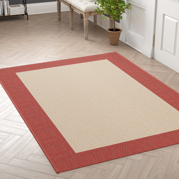 Breakwater Bay Dzamhur Beige/Burnt Orange Indoor/Outdoor Area Rug ...