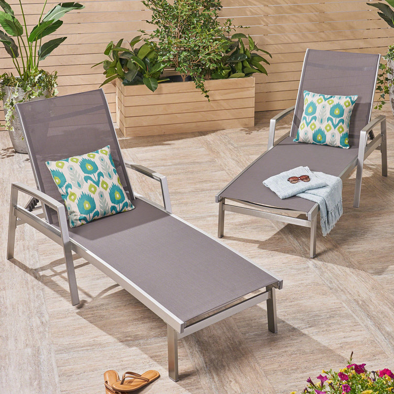 Ensemble de chaises longues en aluminium Oxton