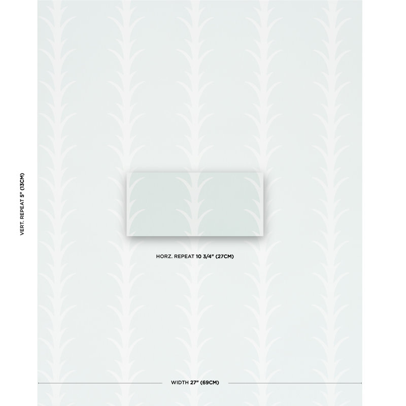 Acanthus Stripe Wallpaper, Ivory/Mineral