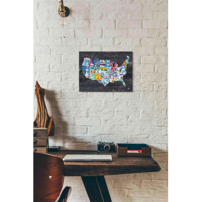 «USA Licence Plate Map» par Britt Hallowell, art mural sur toile