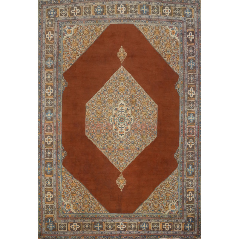 Tapis traditionnel rétro géométrique 9 x 12