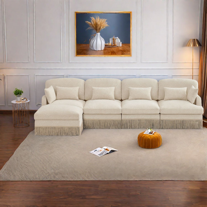 Canapés spacieux en chenille, style léopard moderne et modulaire pour le salon