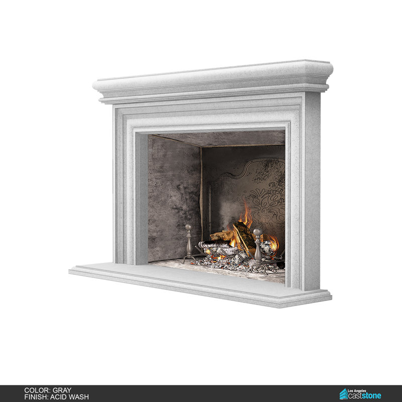 Grand Alto Palermo Fireplace Surround, Acid Wash Gray