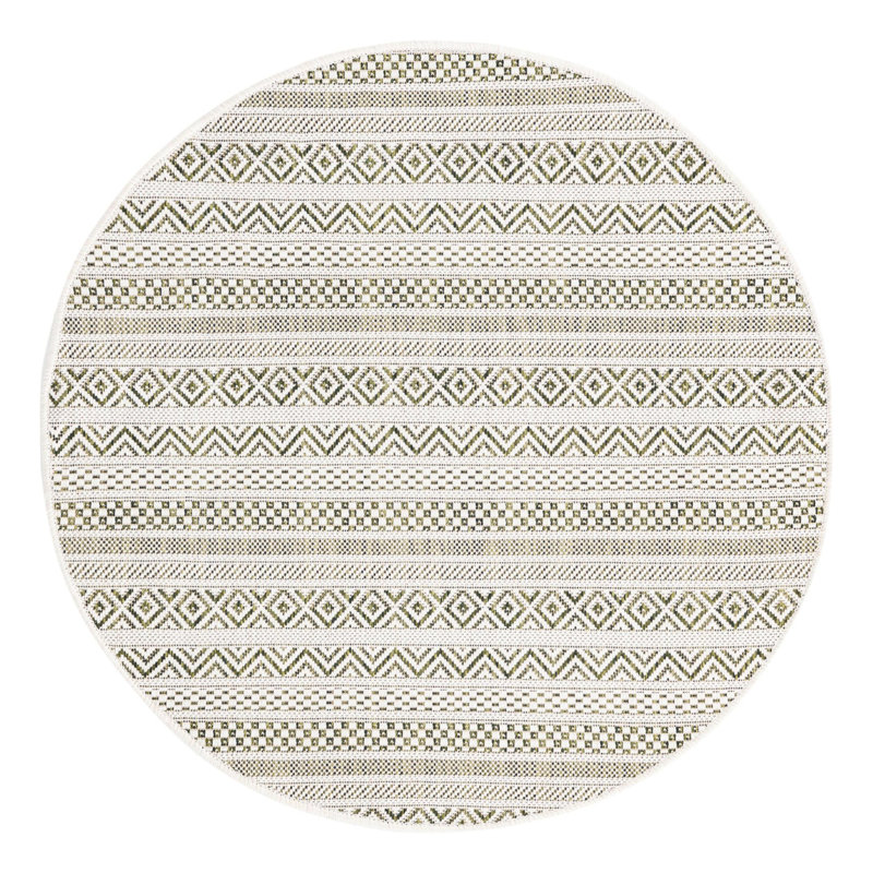 Striped Indoor / Outdoor Rug, Round 3'3"