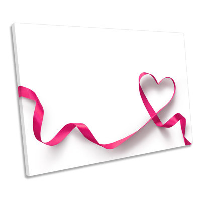 Love Heart Ribbon - Wrapped Canvas Print