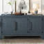 Buffet d'armoire bleu marine avec placage de pin. Vaste espace, tablettes réglables pour une salle d'étude élégante. + Placage, tablettes, rangement spacieux