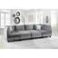 120 po en velours gris modulaire 8 pièces avec 2 coins, 4 chaises sans accoudoirs et repose-pieds, mousse confortable, mobilier de maison moderne, chaises de coin incluses, rembourrage,