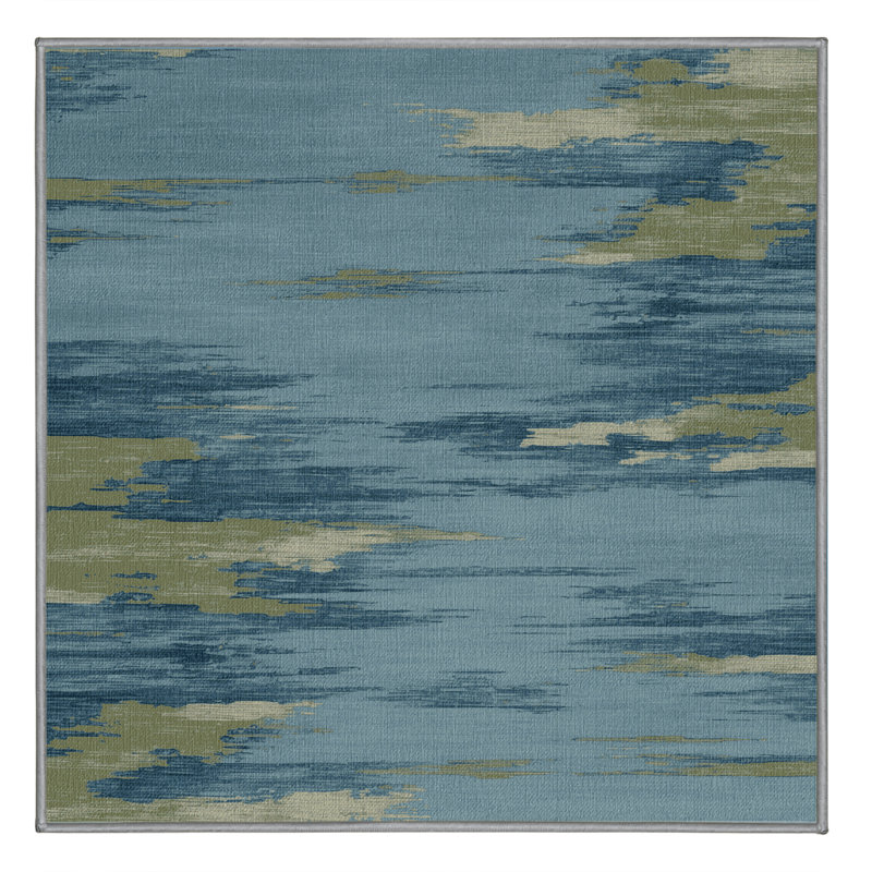Tapis abstrait gris lavable à la machine, Carré 5 pi