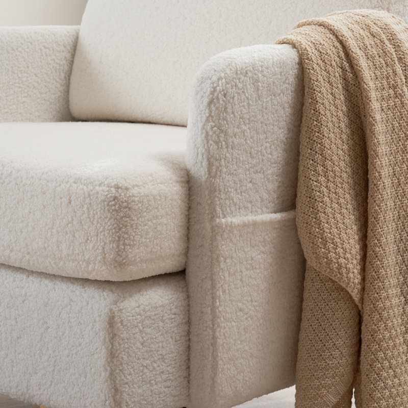Upholstered Accent Chair, Off-White Cotton