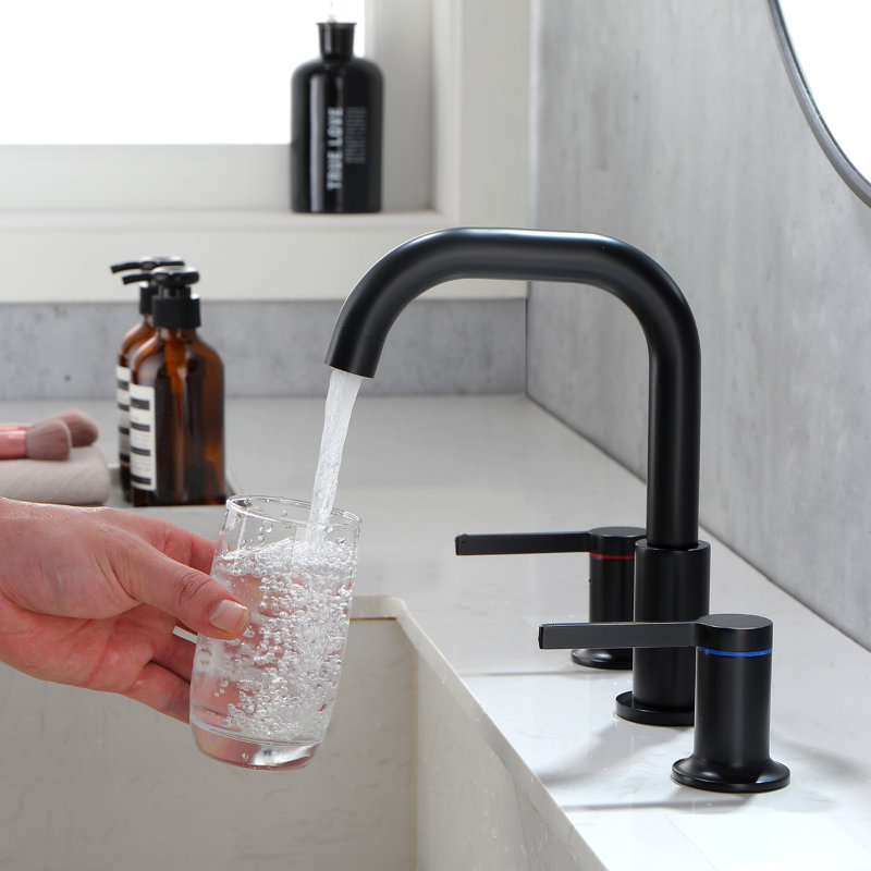 Widespread 2-handle Bathroom Faucet, Black