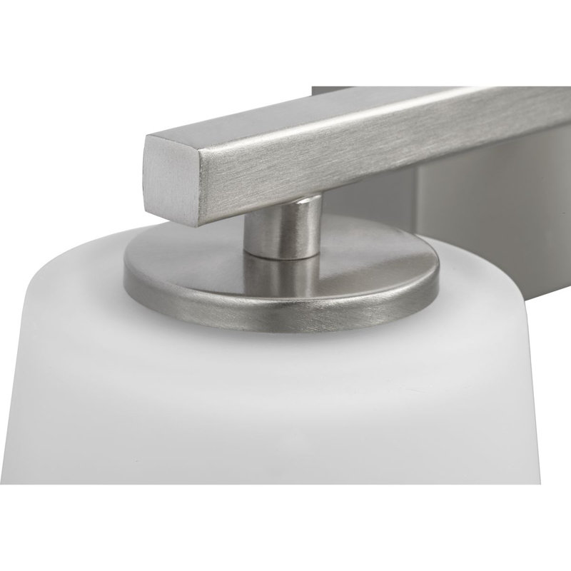 Éclairage pour meuble-lavabo à intensité variable 3 lumières Rozerin, Nickel brossé, Blanc