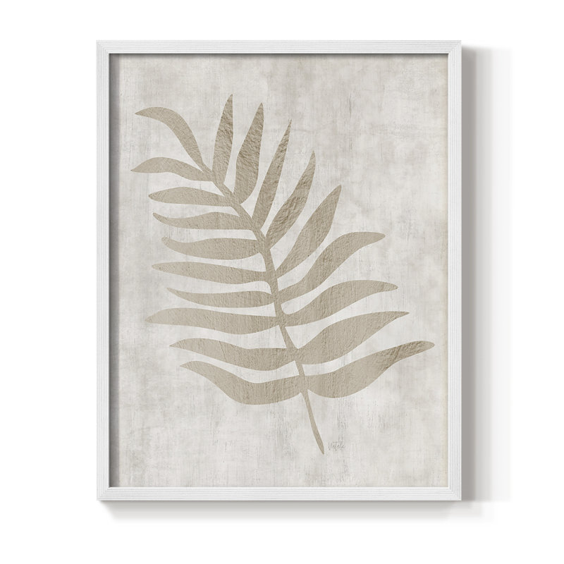 «Peaceful Palm II», reproduction encadrée - bois massif, Bleu, Blanc