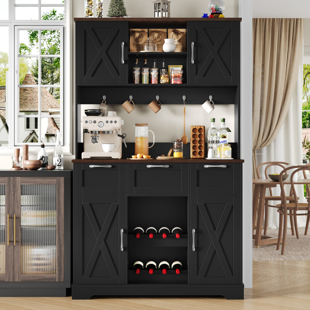 CLOSE-OUT Asharani 73"H Farmhouse Kitchen Pantry Cabinet Lark Manor™ 