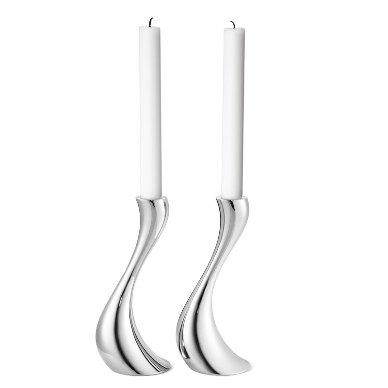 Cobra Stainless Steel Candlestick, Stainless Steel, 7.87" H x 3.15" W x 3.54" D