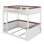 Grand lit superposé en bois avec tablettes intégrées et boîte de rangement, lits superposés à plancher bas, lumière DEL et station de charge USB-1223470802