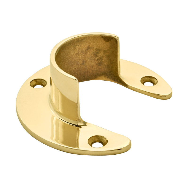 Demi-bride en laiton poli de 2 po de diamètre x H 1-3 / 8 po pour barre de 2 pouces