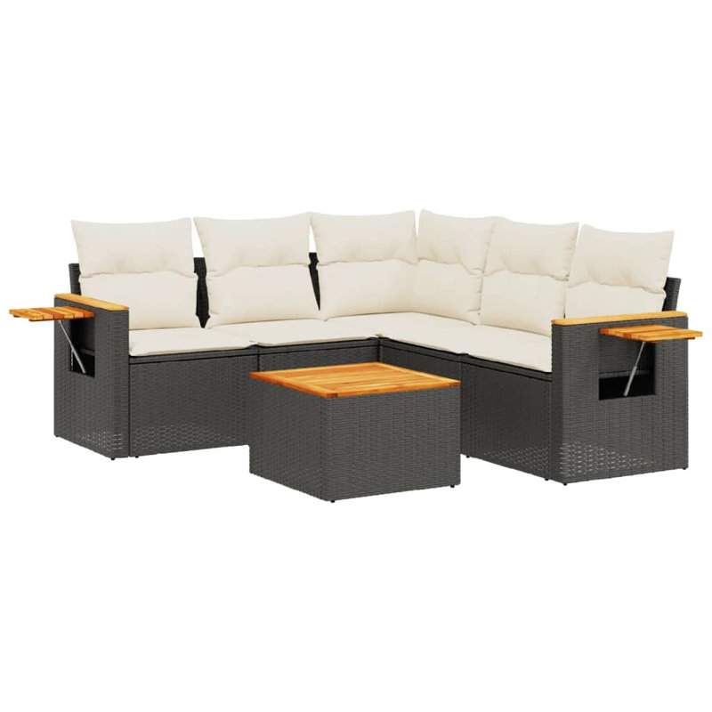 Ensemble de canapé de jardin Vidaxl noir et crème