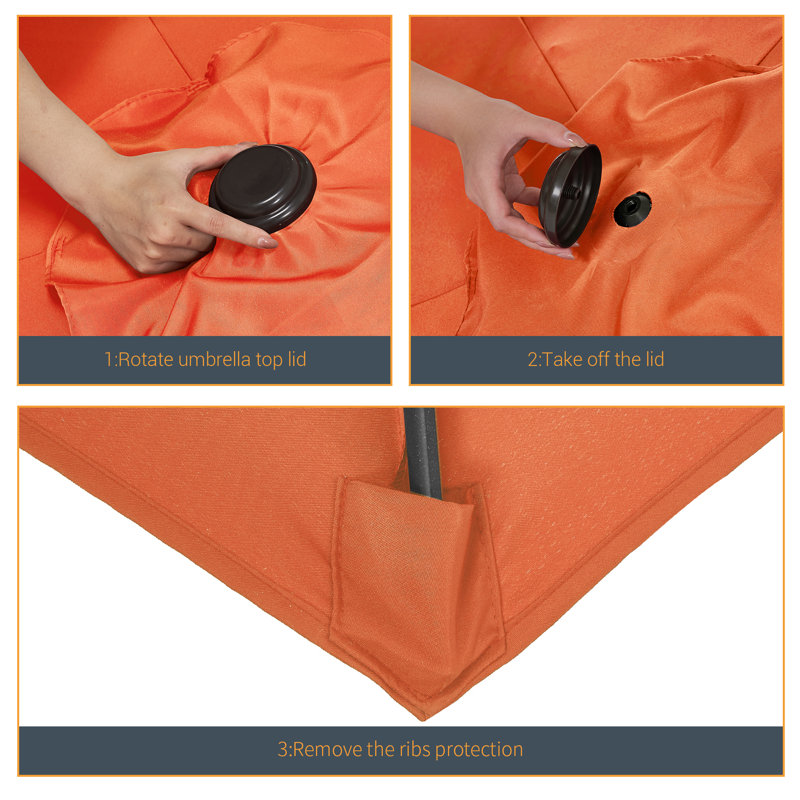 Ricki 7.5' Hexagonal Market Umbrella, Orange