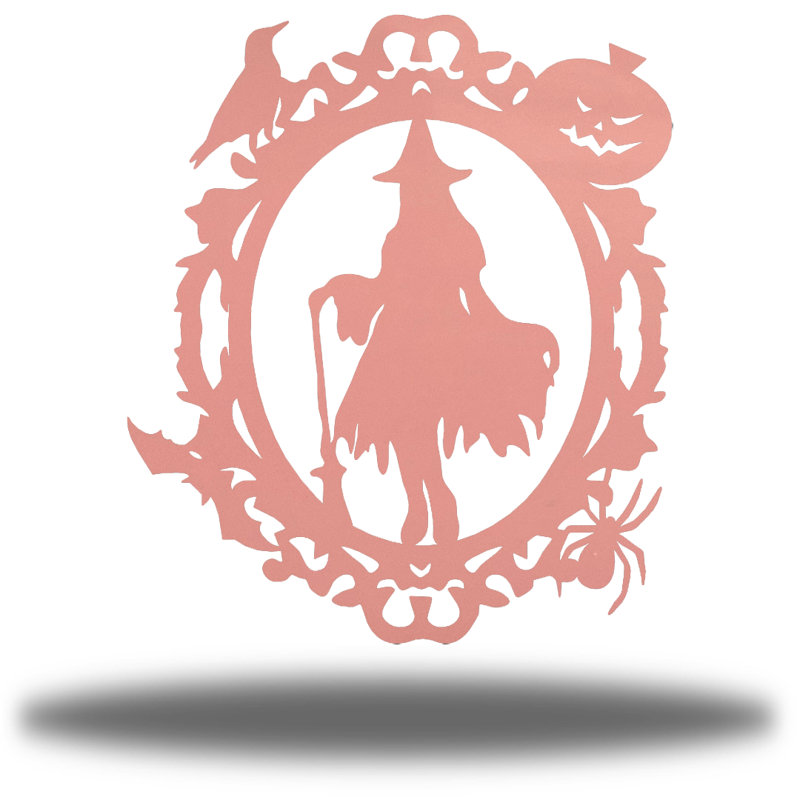 Décoration murale en métal Witch Mirror, H 12 po x l 10,5 po x P 0,0125 po, Rose