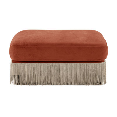 Repose-pieds en velours rouge brun