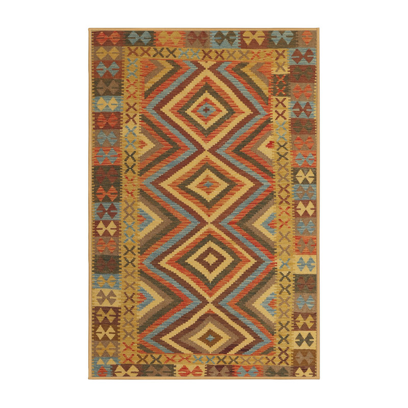 Tapis gris/rouge/crème contemporaine, Rectangle 2 pi x 3 pi