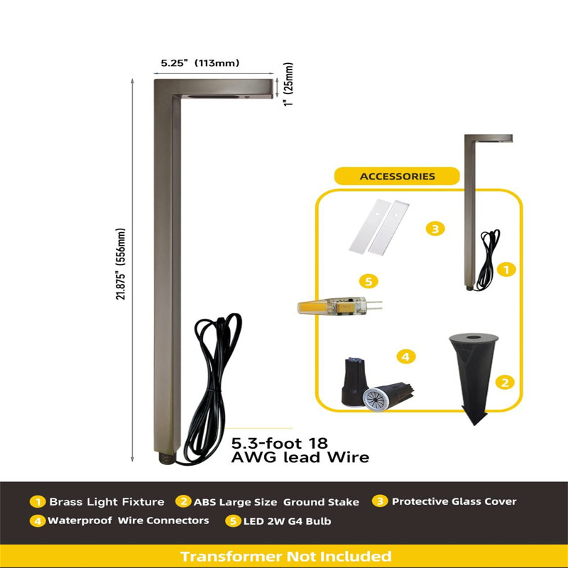 Bronze Low Voltage LED Pathway Light with Bulb