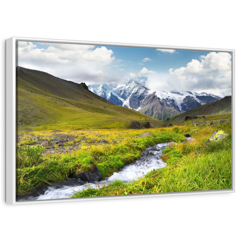 Mountain Valley, Floating Frame White, 43" X 29"