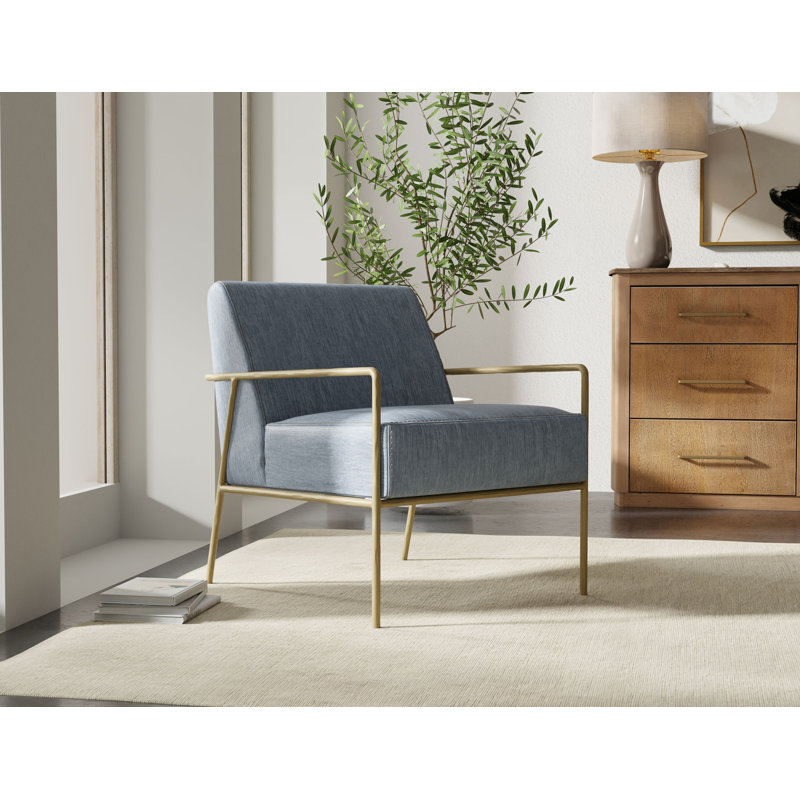 Structure en bois et base en métal, fauteuil