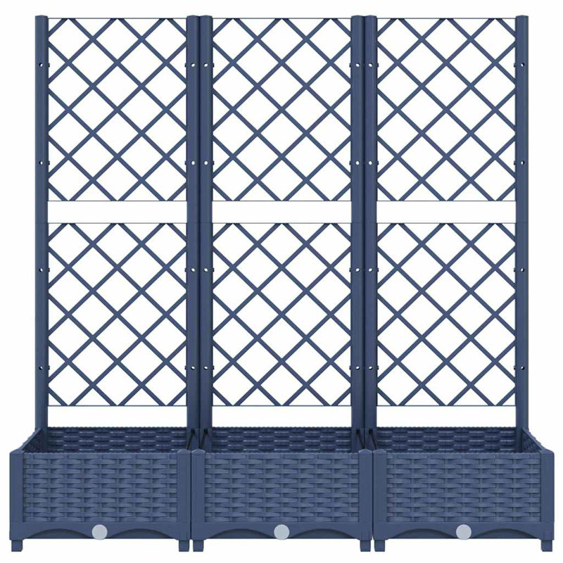 Jardinière de jardin Latitude Run® avec treillis PP, Gris foncé, H 47,8 po x l 47,2 po x P 15,7 po, sans roulettes