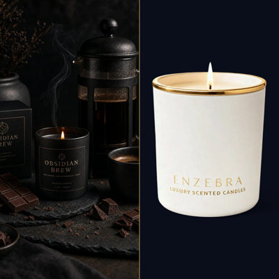 EnZebra Artisan Hand-Poured in the USA Candle - Obsidian Brew (Coffee & Gourmand)