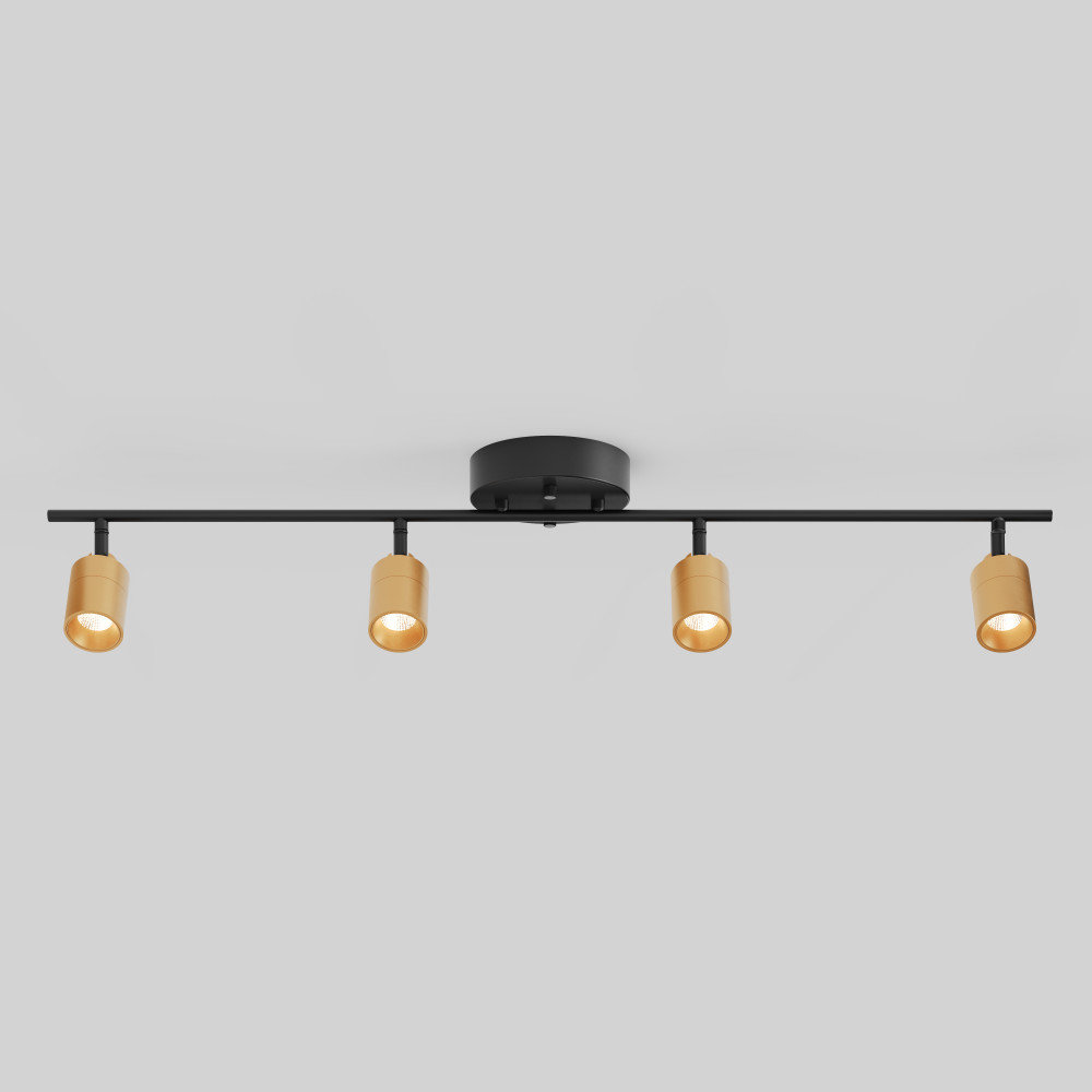 Shura 4-Light Integrated LED Track Light w/ Rotatable Heads, 3 ft. Track Lighting Kit, 3000k, 2240 Lumen Vidalite 