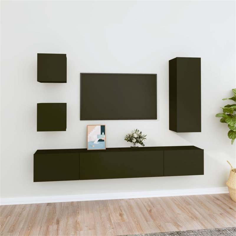 Chappotin Unfinished TV Stand for TVs up to 65", Black