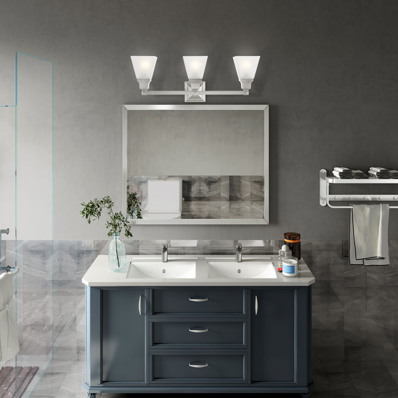 Éclairage de salle de bain à intensité variable 3 lumières Mathias, Nickel brossé