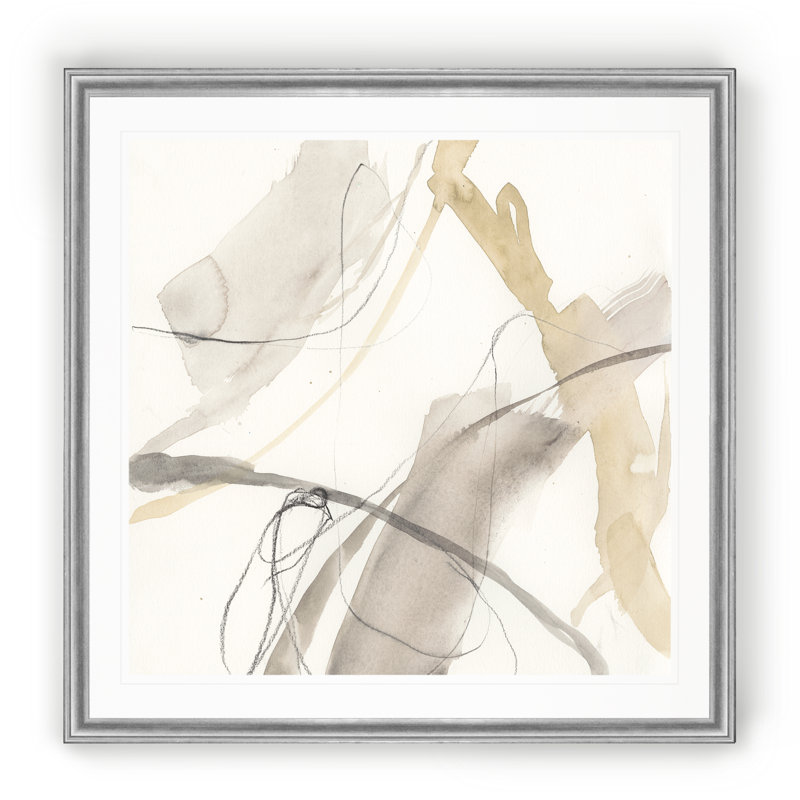 " Neutral Momentum II " Painting Print, Framed Print, 30" H x 30" W, Silver