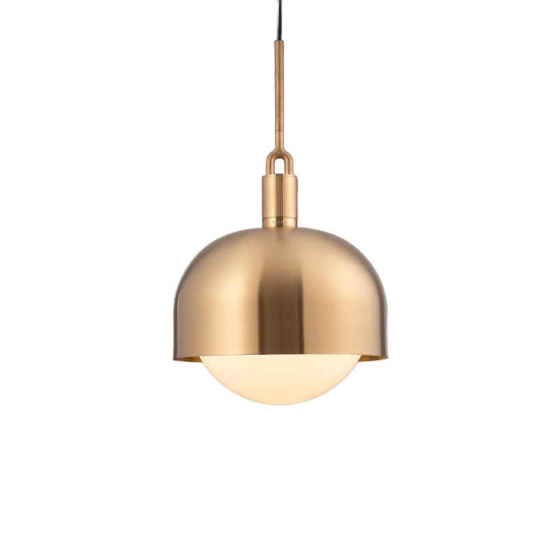 1 - Light Pendant, Opal/Brass