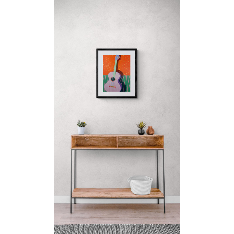 Guitar Print by Sue Graef, Black Framed Paper, 20" H x 16" W