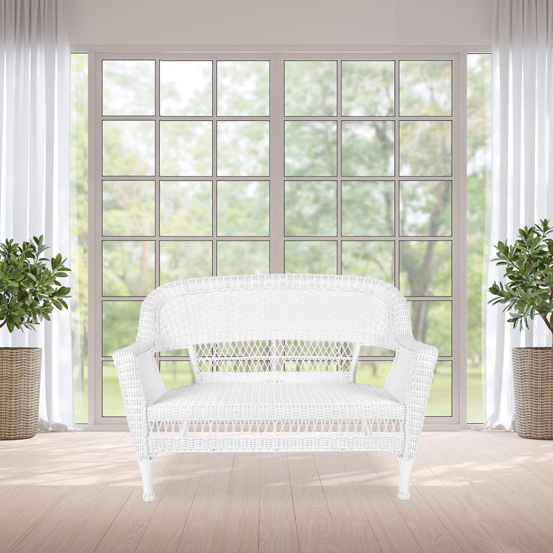 Karan 52'' Wide Straight Metal Loveseat, White
