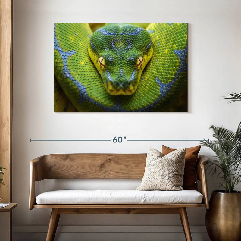 Brampt Fierce Green Tree Python, 30" H x 45" W