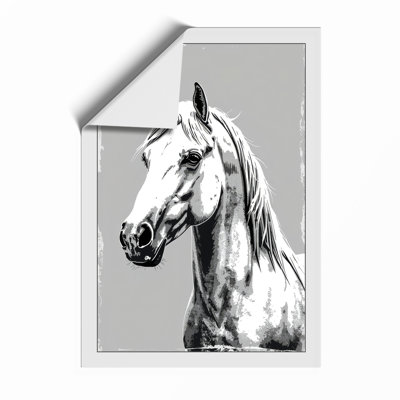 Unicorn In Charcoal Minimalist - Print