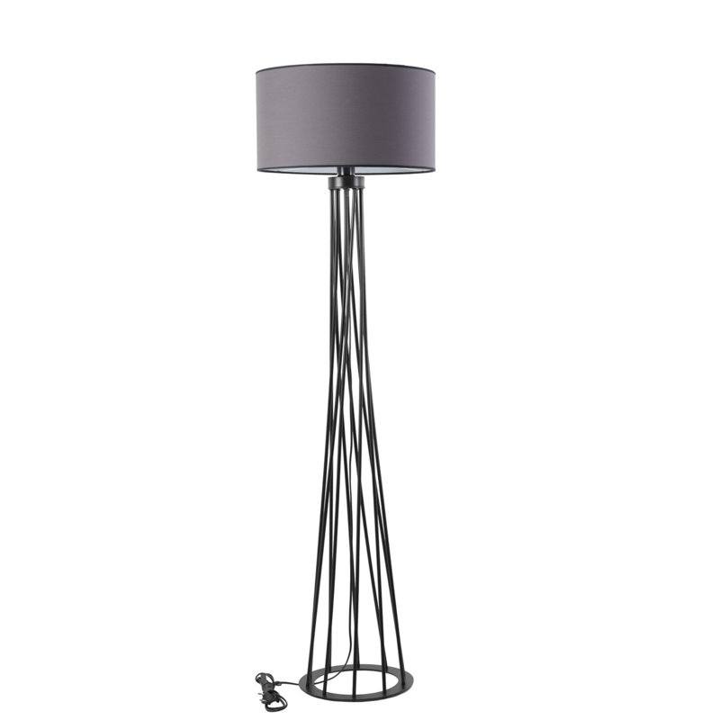 Widger 170cm Schwarz Traditional Floor Lamp, Dark Grey
