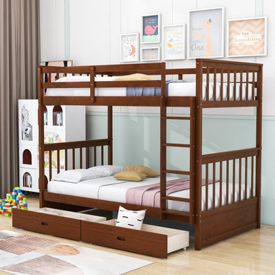 Elitza Kids Twin Over Twin Bunk Bed with Drawers
