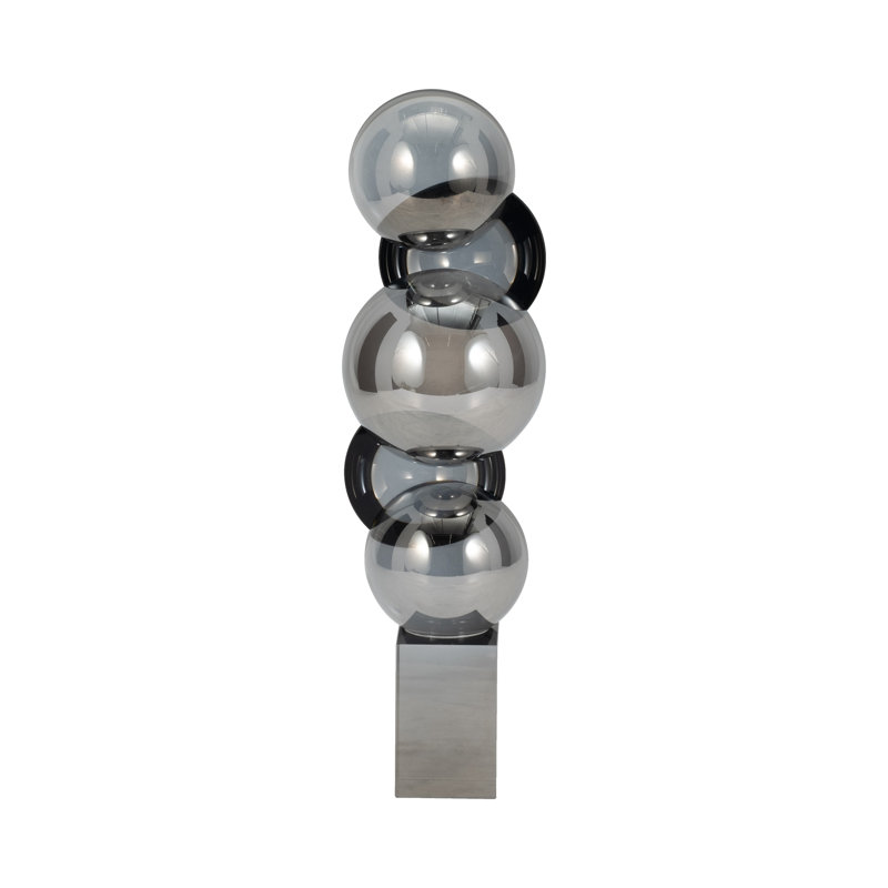 Sculpture moderne en cristal de verre avec motif géométrique en couches, H 14 po x l 4 po x P 4 po