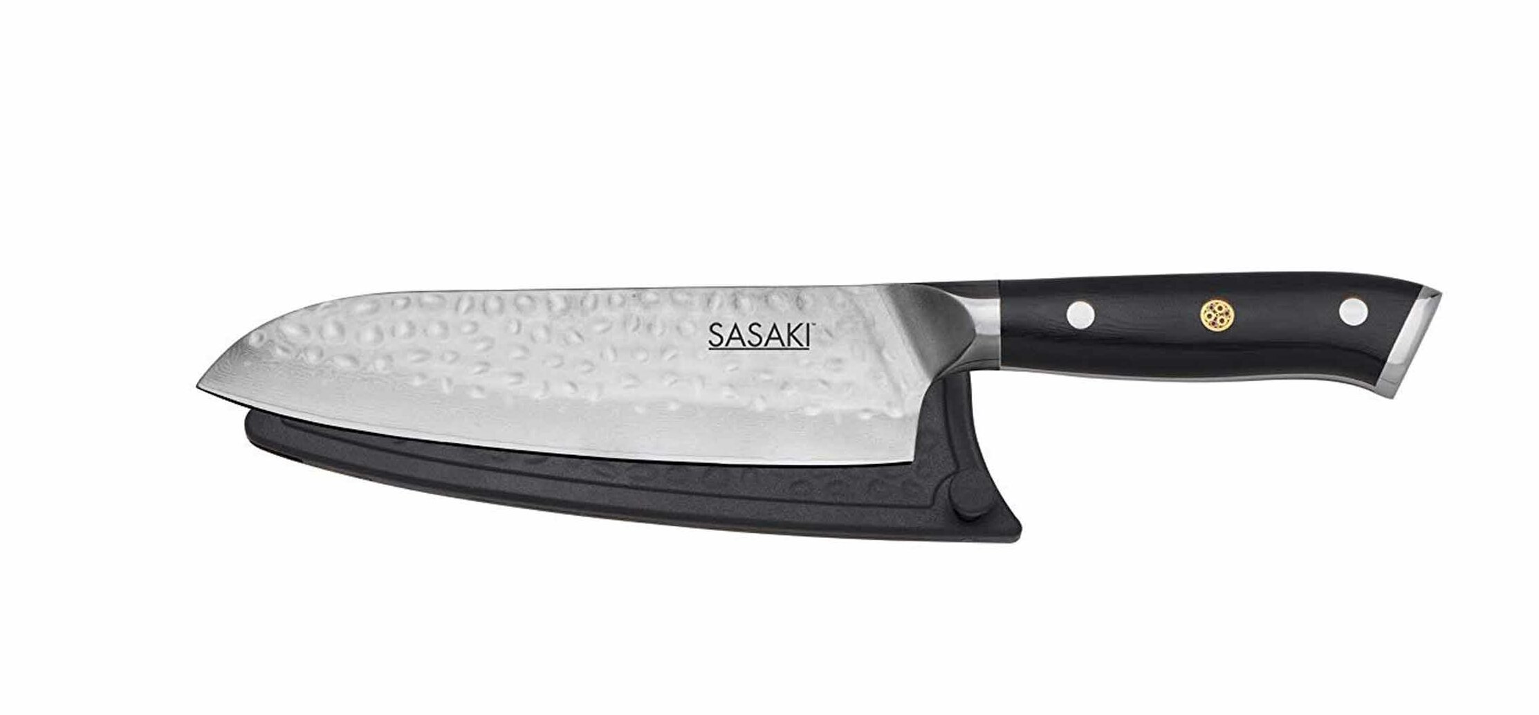 Sasaki Takumi Japanese AUS-10 Stainless Steel Chef Knife with Locking Sheath,  8-Inch, Black