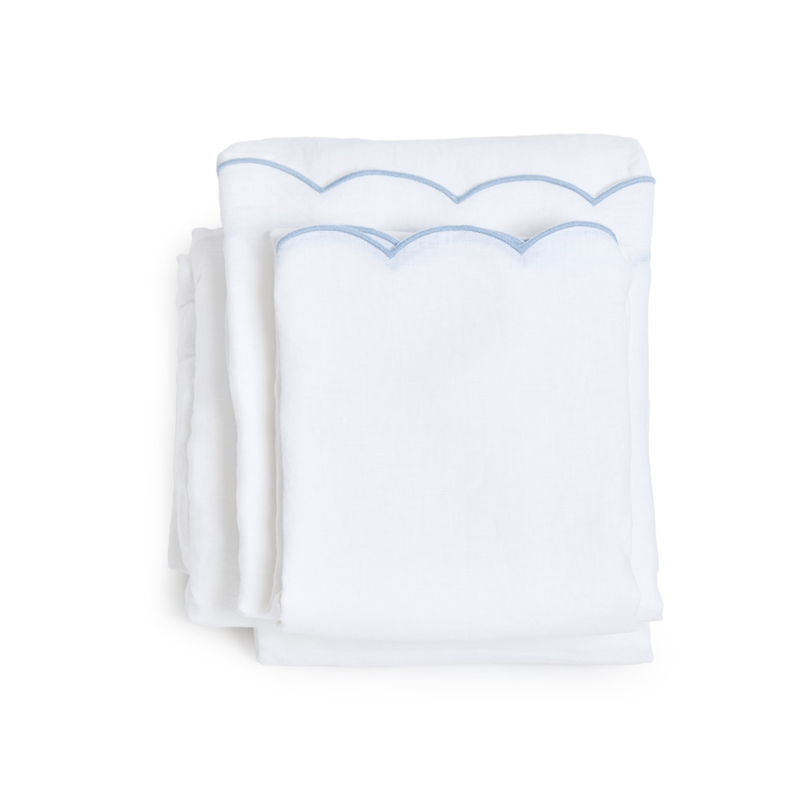 Kelly Rayon From Bamboo Sheet Set, Queen Sheet Set + 2 Pillowcases, White/French Blue